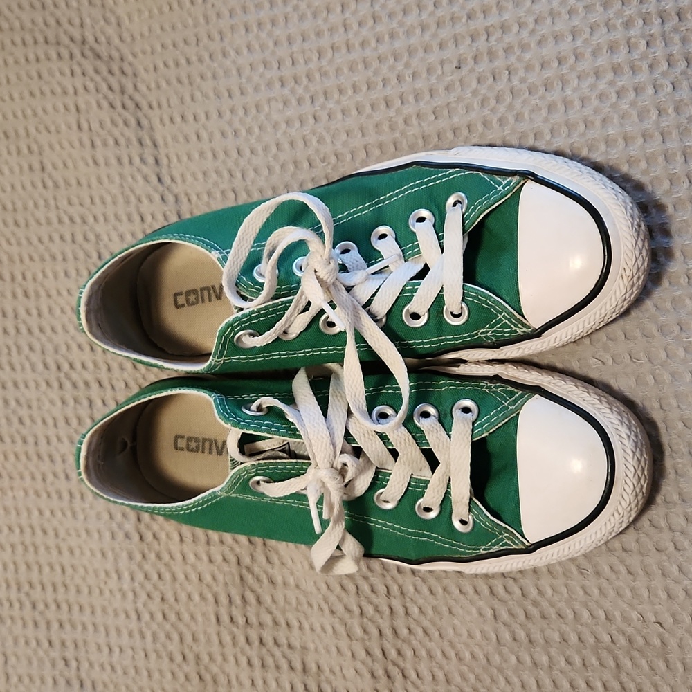 Well worn green converse